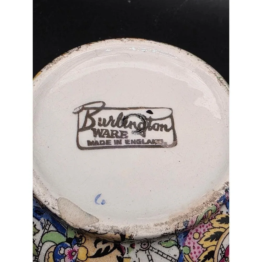 Vintage Burlington Ware Creamer,‎ Paisley Pattern Pitcher, Chintz Floral, READ
